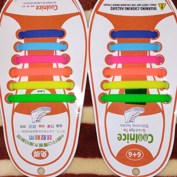 Lot of 3* Coolnice KIDS  no-tie lace shoelaces - Picture 3 of 4